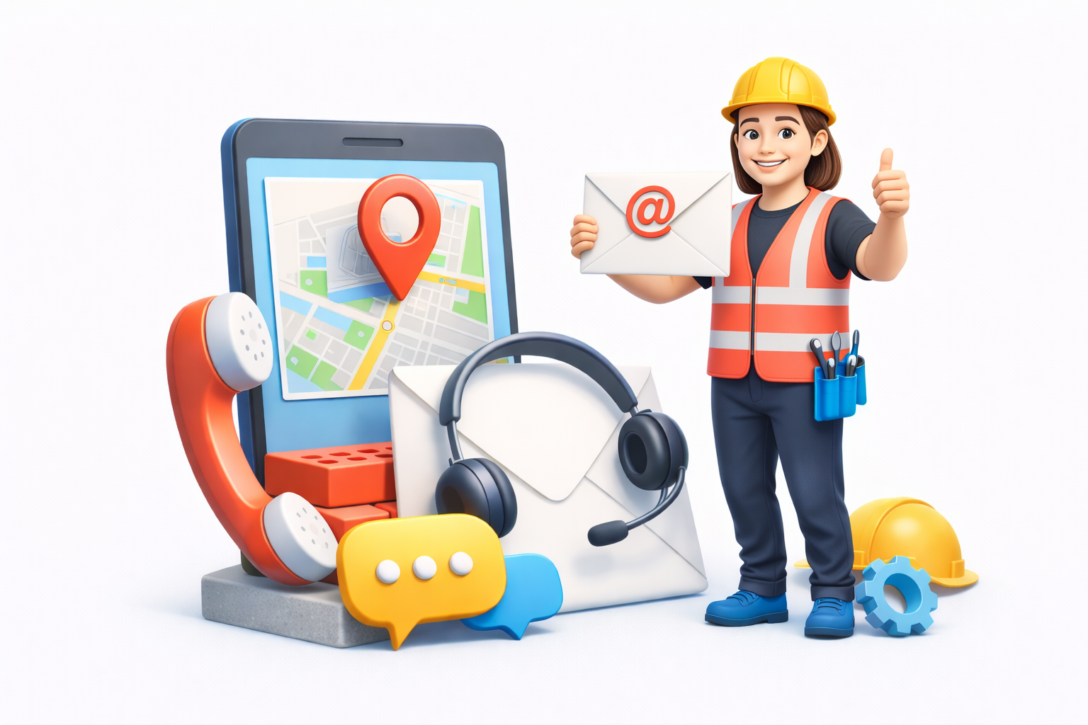 Contact and customer support illustration